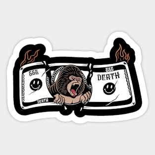 Money and gorilla Sticker